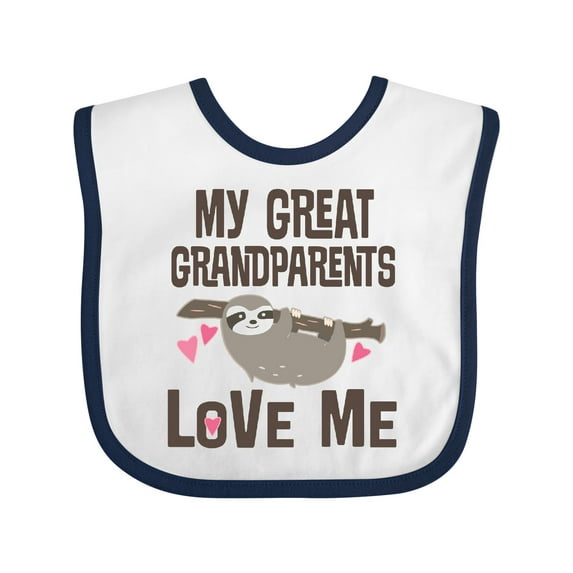 Inktastic My Great Grandparents Love Me Sloth Boys or Girls Baby Bib
