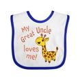 thumbnail image 1 of Inktastic My Great Uncle Loves Me Cute Giraffe Boys or Girls Baby Bib, 1 of 4