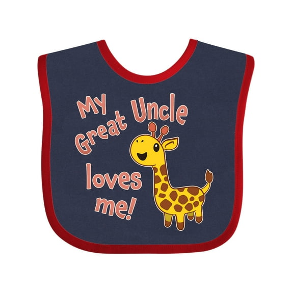 Inktastic My Great Uncle Loves Me Cute Giraffe Boys or Girls Baby Bib