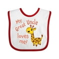 thumbnail image 1 of Inktastic My Great Uncle Loves Me Cute Giraffe Boys or Girls Baby Bib, 1 of 4