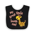 thumbnail image 1 of Inktastic My Great Uncle Loves Me Cute Giraffe Boys or Girls Baby Bib, 1 of 4