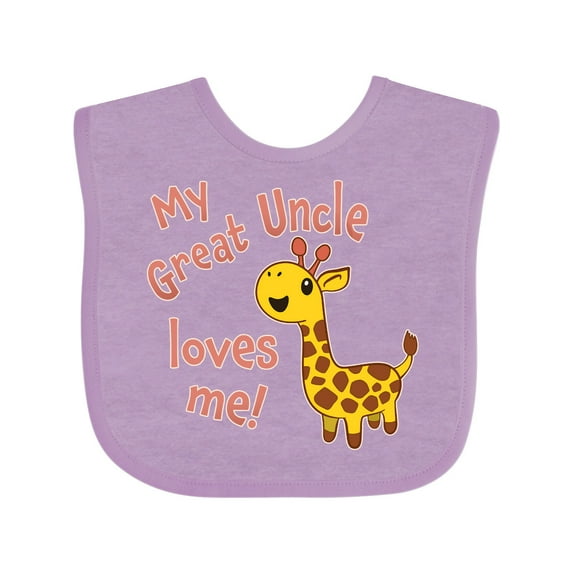 Inktastic My Great Uncle Loves Me Cute Giraffe Boys or Girls Baby Bib