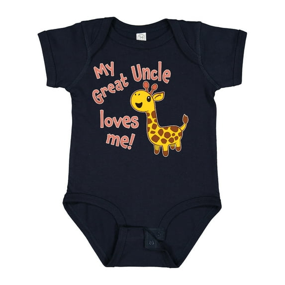 Inktastic My Great Uncle Loves Me- Cute Giraffe Boys or Girls Baby Bodysuit