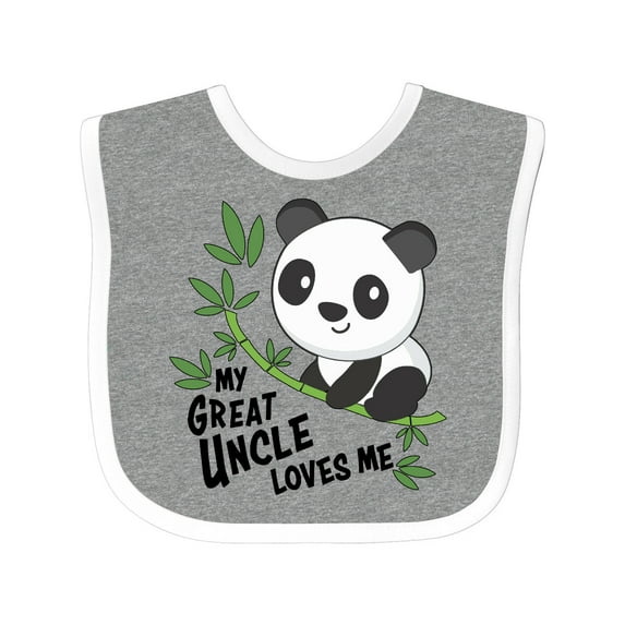 Inktastic My Great Uncle Loves Me Cute Panda Boys or Girls Baby Bib