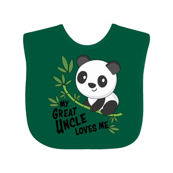 Inktastic My Great Uncle Loves Me Cute Panda Boys or Girls Baby Bib