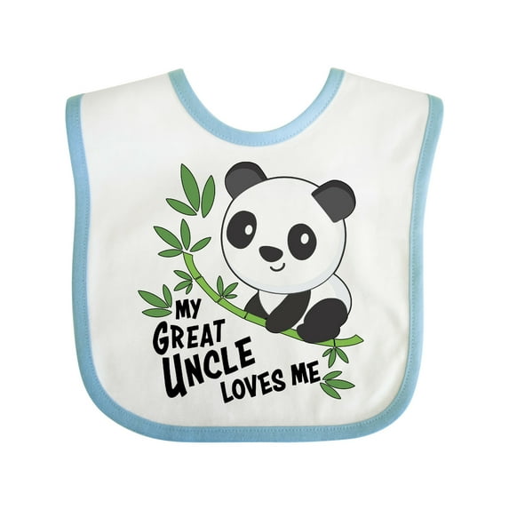 Inktastic My Great Uncle Loves Me Cute Panda Boys or Girls Baby Bib
