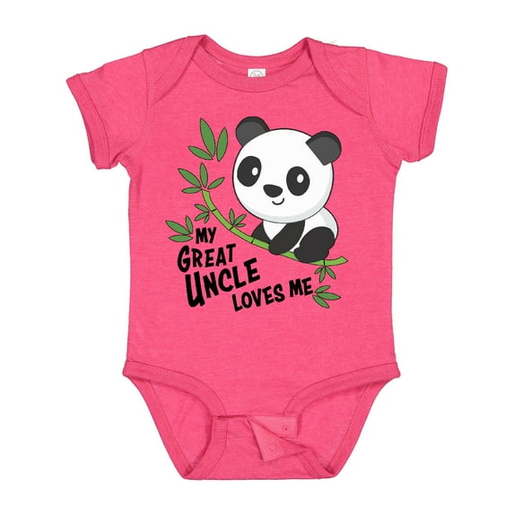 Inktastic My Great Uncle Loves Me Cute Panda Boys or Girls Baby Bodysuit