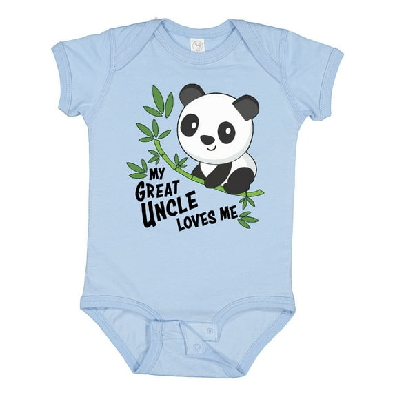 Inktastic My Great Uncle Loves Me Cute Panda Boys or Girls Baby Bodysuit