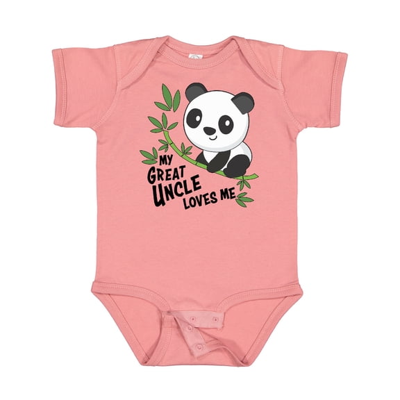 Inktastic My Great Uncle Loves Me Cute Panda Boys or Girls Baby Bodysuit
