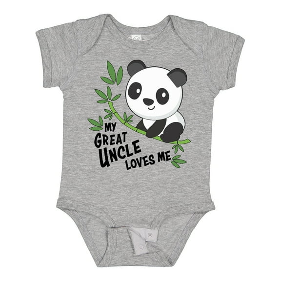 Inktastic My Great Uncle Loves Me Cute Panda Boys or Girls Baby Bodysuit