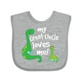 thumbnail image 1 of Inktastic My Great Uncle Loves Me Dinosaur Boys Baby Bib, 1 of 4