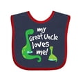 thumbnail image 1 of Inktastic My Great Uncle Loves Me Dinosaur Boys Baby Bib, 1 of 4