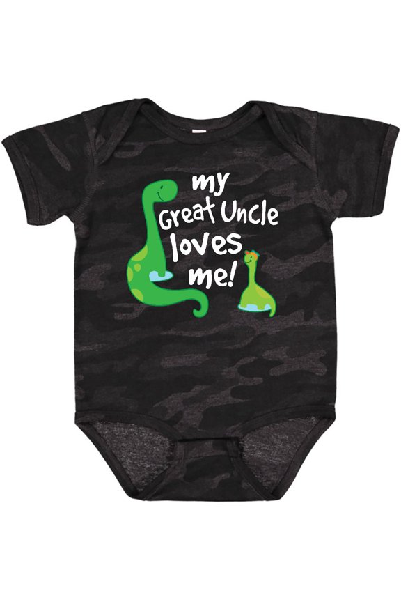 My Great Uncle Loves Me Dinosaur Boys Baby Bodysuit