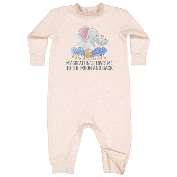 Inktastic My Great Aunt Loves Me To The Moon And Back Baby Bib – Elephant Design With Hook & Loop Closure