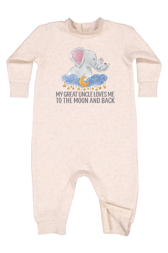 My Great Uncle Loves Me to the Moon and Back Elephants Baby Fleece Romper