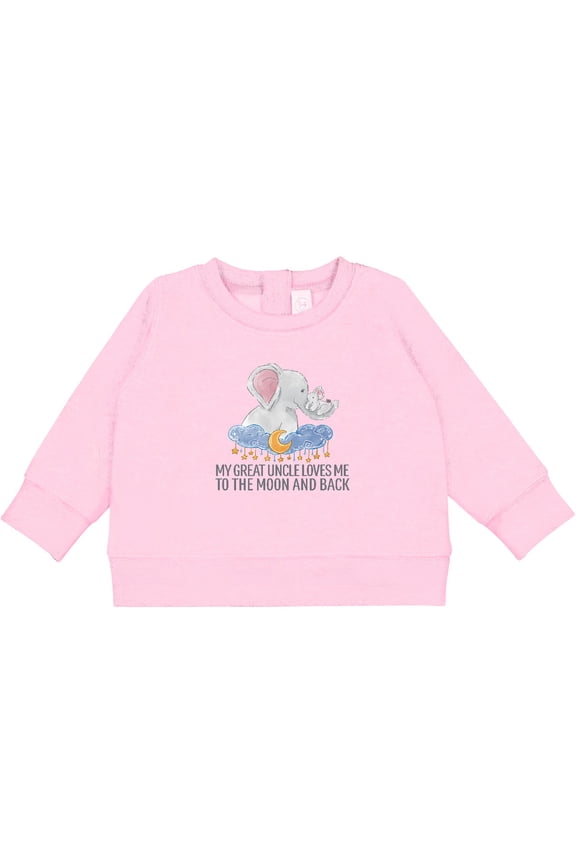 My Great Uncle Loves Me to the Moon and Back Elephants Baby Sweatshirt