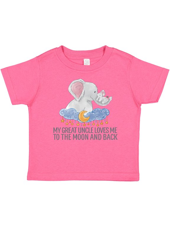 My Great Uncle Loves Me to the Moon and Back Elephants Boys or Girls Baby T-Shirt