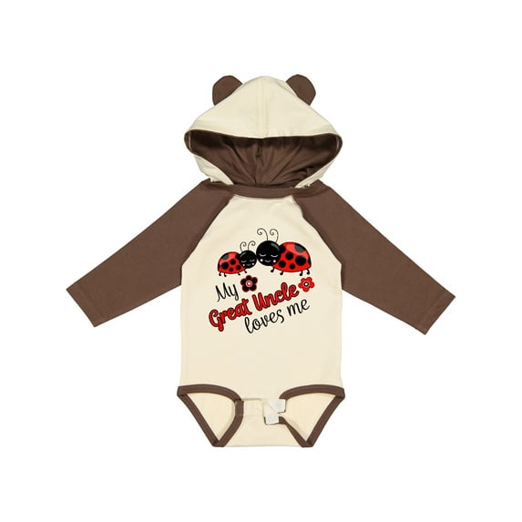 Inktastic My Great Uncle Loves Me with Cute Ladybugs Boys or Girls Long Sleeve Baby Bodysuit