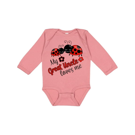 Inktastic My Great Uncle Loves Me with Cute Ladybugs Boys or Girls Long Sleeve Baby Bodysuit