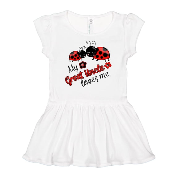 Inktastic My Great Uncle Loves Me with Cute Ladybugs Girls Baby Dress