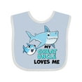 thumbnail image 1 of Inktastic My Great Uncle Loves Me with Cute Sharks Boys or Girls Baby Bib, 1 of 4