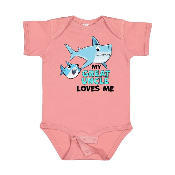 Inktastic My Great Uncle Loves Me with Cute Sharks Boys or Girls Baby Bodysuit