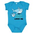 thumbnail image 1 of Inktastic My Great Uncle Loves Me with Cute Sharks Boys or Girls Baby Bodysuit, 1 of 5