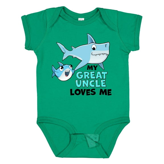 Inktastic My Great Uncle Loves Me with Cute Sharks Boys or Girls Baby Bodysuit