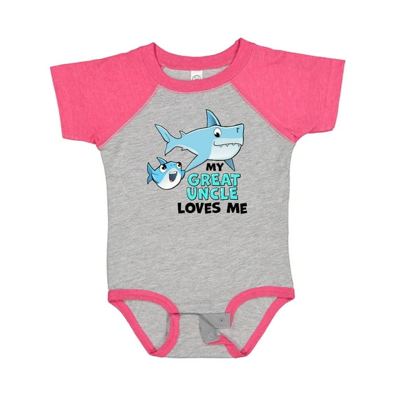 Inktastic My Great Uncle Loves Me with Cute Sharks Boys or Girls Baby Bodysuit