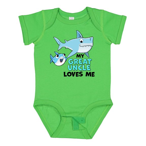 Inktastic My Great Uncle Loves Me with Cute Sharks Boys or Girls Baby Bodysuit