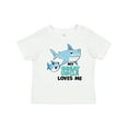 thumbnail image 1 of Inktastic My Great Uncle Loves Me with Cute Sharks Boys or Girls Baby T-Shirt, 1 of 5