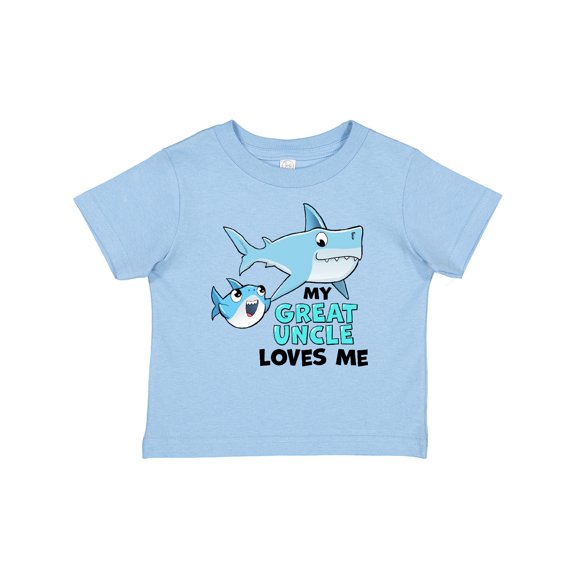 Inktastic My Great Uncle Loves Me with Cute Sharks Boys or Girls Baby T-Shirt
