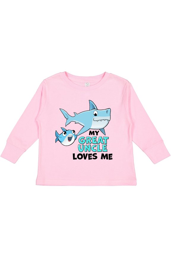 My Great Uncle Loves Me with Cute Sharks Boys or Girls Long Sleeve Toddler T-Shirt