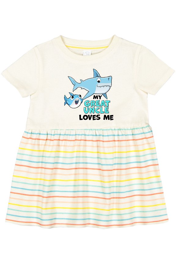 My Great Uncle Loves Me with Cute Sharks Girls Baby Dress