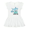 thumbnail image 1 of Inktastic My Great Uncle Loves Me with Cute Sharks Girls Toddler Dress, 1 of 5