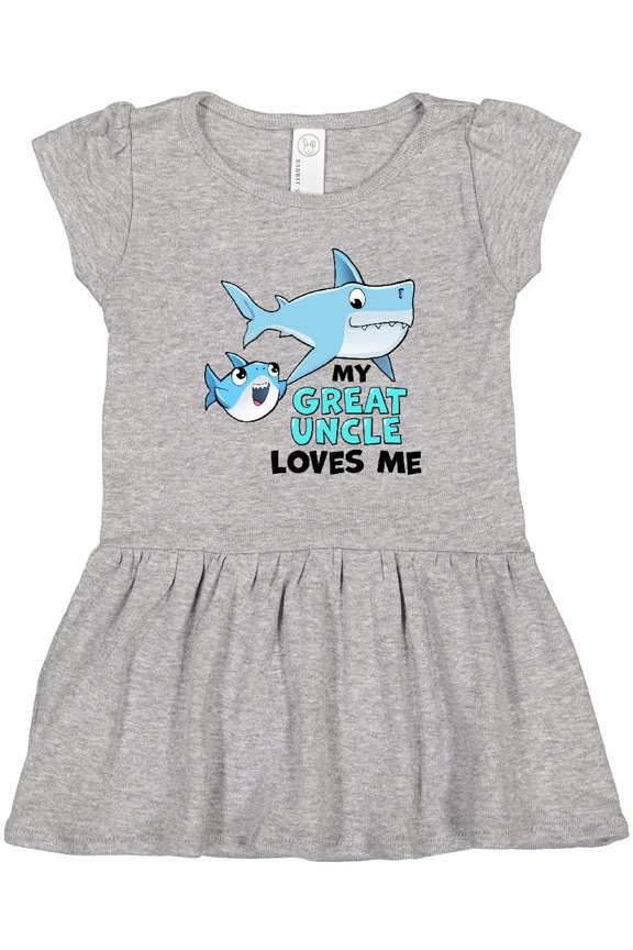 My Great Uncle Loves Me with Cute Sharks Girls Toddler Dress