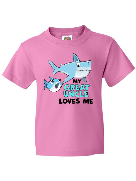 My Great Uncle Loves Me with Cute Sharks Youth T-Shirt
