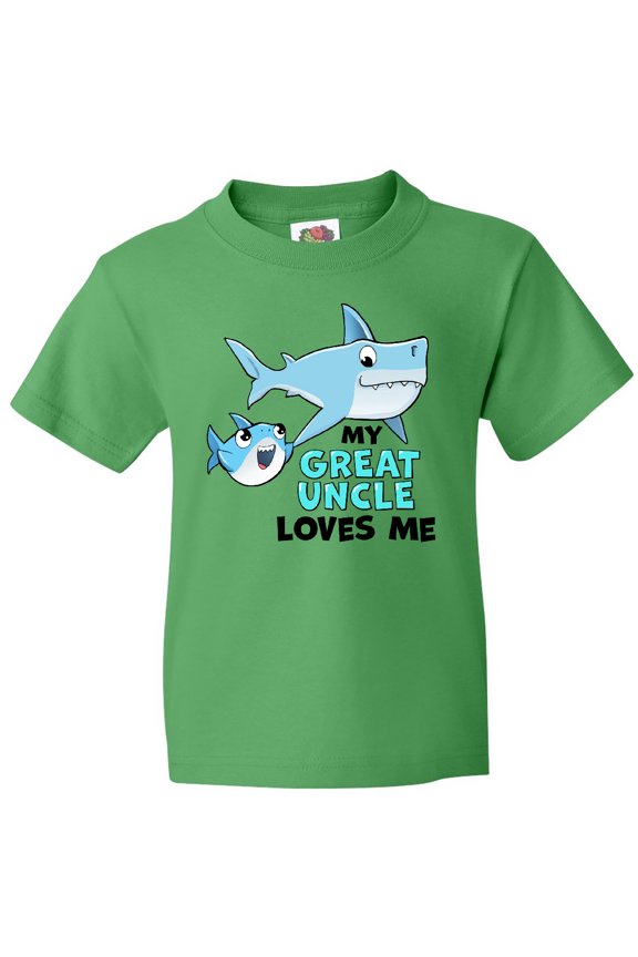 My Great Uncle Loves Me with Cute Sharks Youth T-Shirt