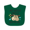 thumbnail image 1 of Inktastic My Great Uncle Loves Me with Sloth and Hearts Boys or Girls Baby Bib, 1 of 4