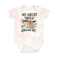 thumbnail image 1 of Inktastic My Great Uncle Loves Me with Sloth and Hearts Boys or Girls Baby Bodysuit, 1 of 5