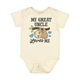 thumbnail image 1 of Inktastic My Great Uncle Loves Me with Sloth and Hearts Boys or Girls Baby Bodysuit, 1 of 5