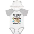 thumbnail image 1 of Inktastic My Great Uncle Loves Me with Sloth and Hearts Boys or Girls Baby Bodysuit, 1 of 5