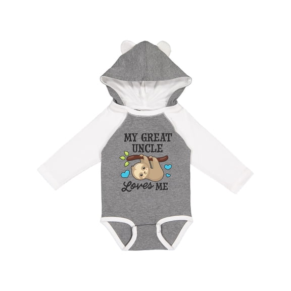 Inktastic My Great Uncle Loves Me with Sloth and Hearts Boys or Girls Long Sleeve Baby Bodysuit