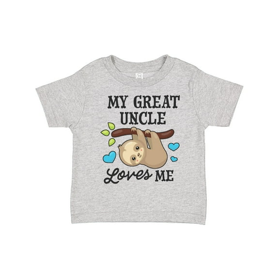 Inktastic My Great Uncle Loves Me with Sloth and Hearts Boys or Girls Toddler T-Shirt