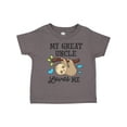 thumbnail image 1 of Inktastic My Great Uncle Loves Me with Sloth and Hearts Boys or Girls Toddler T-Shirt, 1 of 5