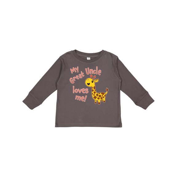 Inktastic My Great Uncle Loves me- cute giraffe Boys or Girls Long Sleeve Toddler T-Shirt