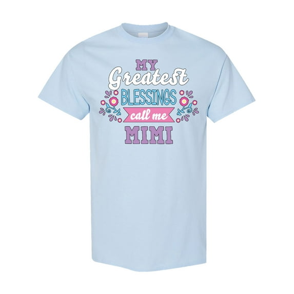 Inktastic My Greatest Blessings Call Me Mimi with Flowers T-Shirt