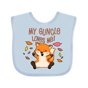 Inktastic My Guncle Loves Me!- Cute Baby Fox Boys or Girls Baby Bib