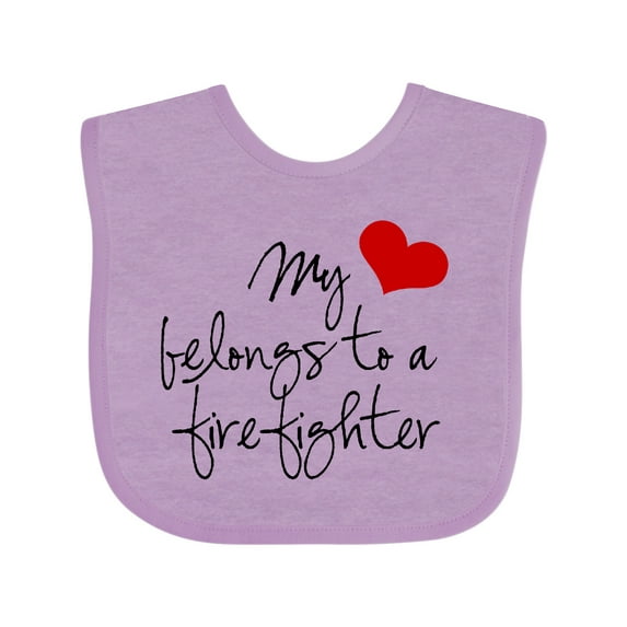Inktastic My Heart Belongs Firefighter Girls Baby Bib