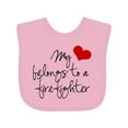 thumbnail image 1 of Inktastic My Heart Belongs Firefighter Girls Baby Bib, 1 of 4